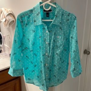 Karen Scott Button Down cotton bicycle pattern